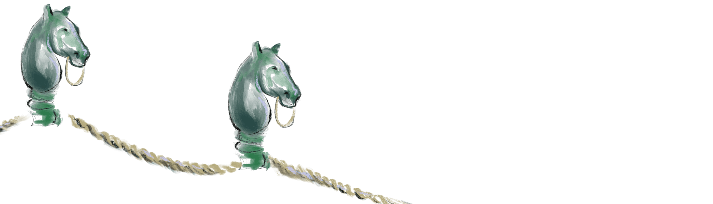 horse and rope illustration left