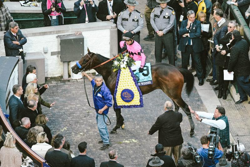 Game Winner with Breeders Cup garland